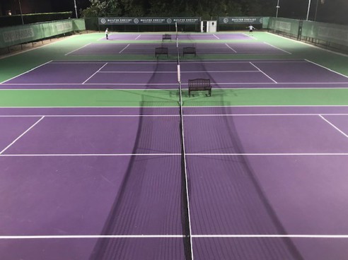 The reconditioned courts under lights